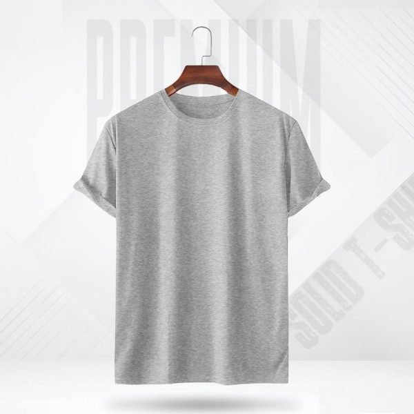 men's premium solid t shirt ash