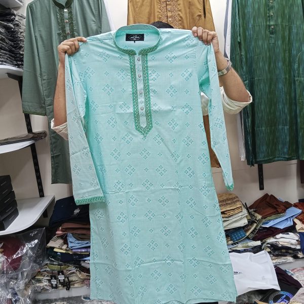 exclusive embroidery cotton panjabi with premium box