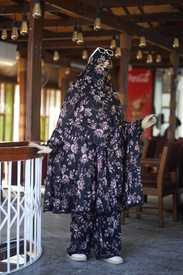 elegant palazzo long khimar set
