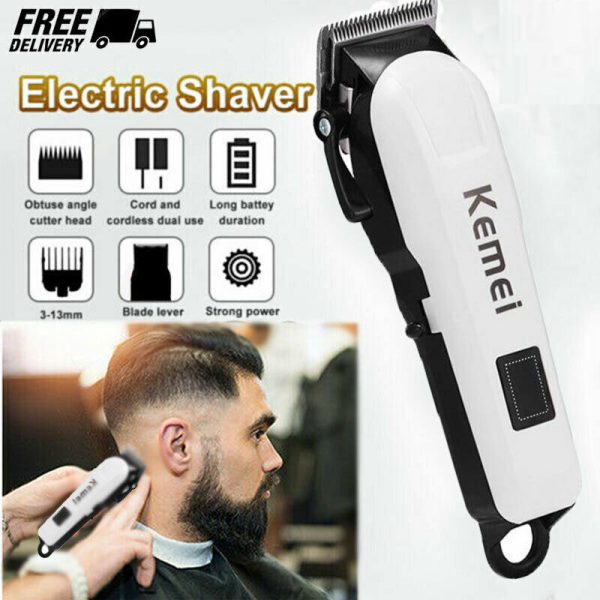 professionals design perfect shaver and haircut rechargeable beard and moustaches hair machine and trimming with cord and without cordless use km809a(white)