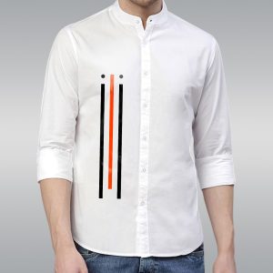 premium printed ban collar shirt for men