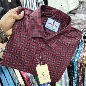 pure cotton full sleeve check shirt for men's