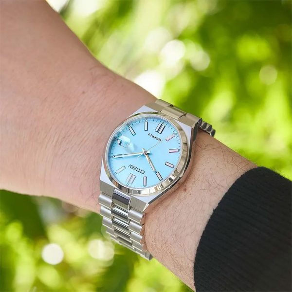 citizen tsuyosa men's blue rainbow dial watch