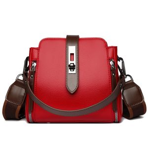 high quality messenger bags for women luxury crossbody shoulder bags female(red)