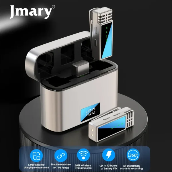 jmary mw 15 | 2.4g wireless microphone for mobile type c | dual microphone