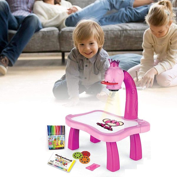 little hands drawing projector table for kids, trace and draw projector toy with light