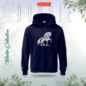 "horse" men's premium hoodie (nevi blue)