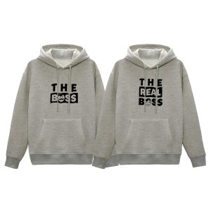 comfortable winter (the real boss 2 gray) couple hoodie