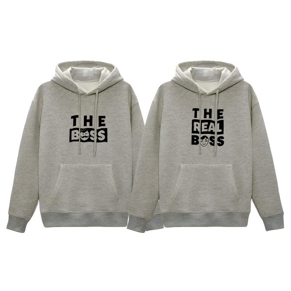 comfortable winter (the real boss 2 gray) couple hoodie