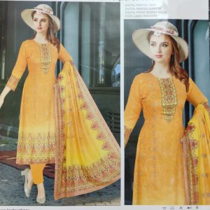 malhar 100% premium cotton lawn digital printed 3 piece