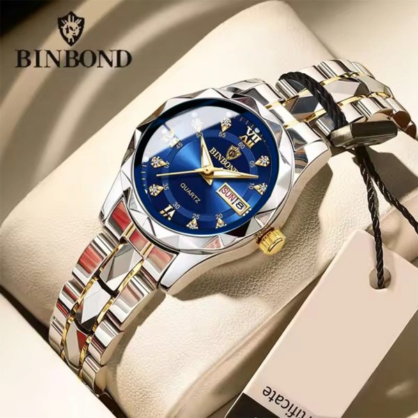 binbond top brand luxury fashion couple watches 30m week date clock sport quartz