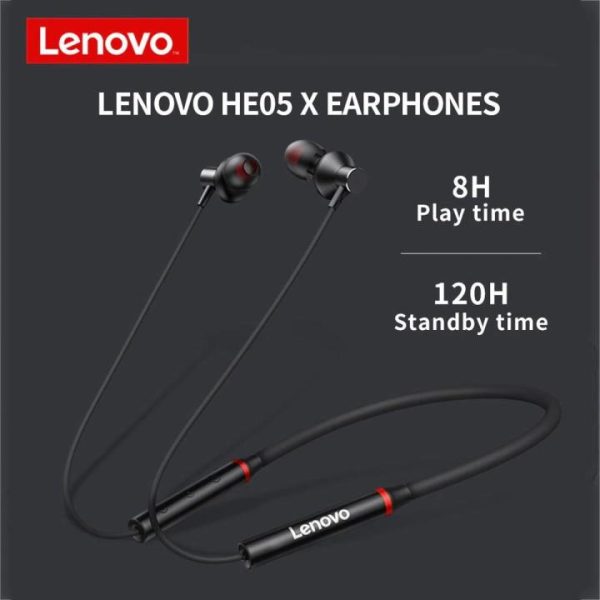 lenovo he05x bluetooth 5.0 magnetic neckband sports earphones