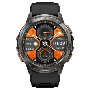 kospet tank t3 1.43″ hd amoled with 130+ sports modes military grade smart watch black