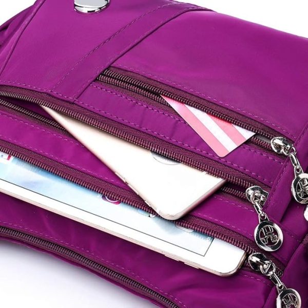 women’s nylon waterproof large capacity crossbody bag (red)