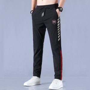 men's casual sports trowser track stripe