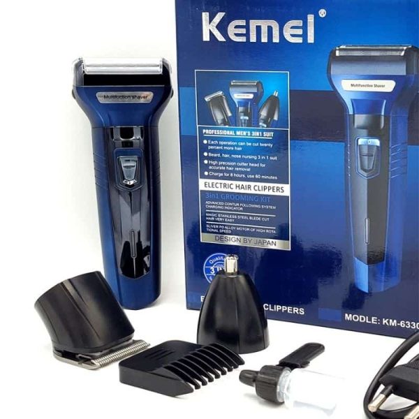 kemei km 6330 3 in 1 hair shaving machine grooming kit