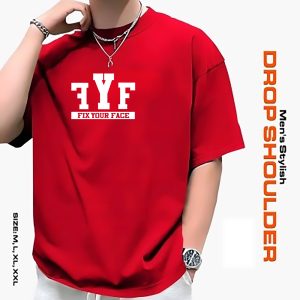 men's stylish drop shoulder red