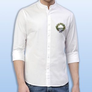 premium printed ban collar shirt for men