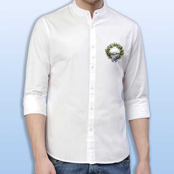 premium printed ban collar shirt for men