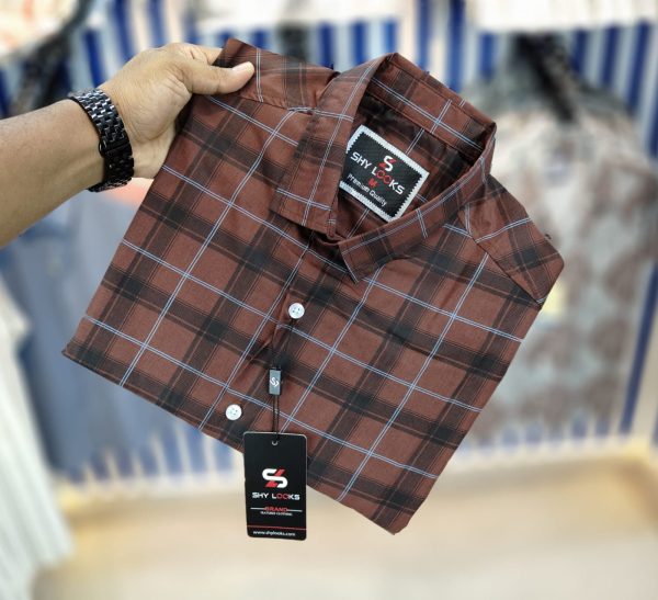 shy looks pure cotton 'full sleeve check shirt
