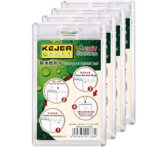 anti fold fully transparent hard plastic id card cover / card holder