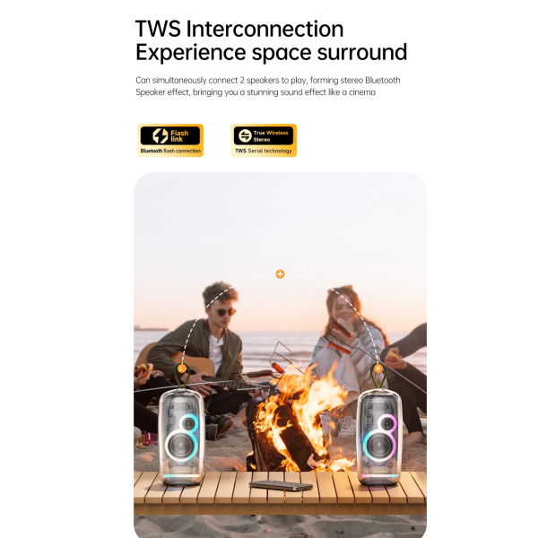 awei ka32 bluetooth speaker pairing music player colorful light