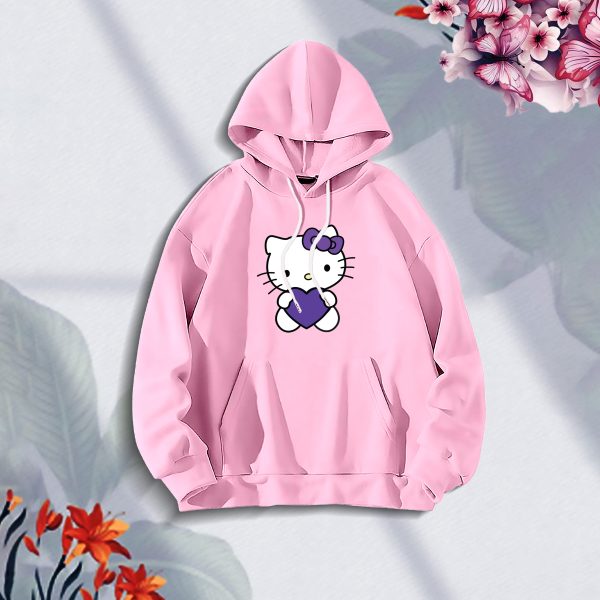 premium comfortable (cutipy cat pink) ladies winter hoodie