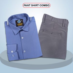 premium shirt & pant combo (formal / casual) (light blue & ash)