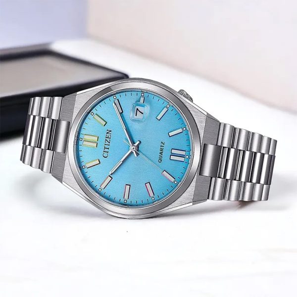 citizen tsuyosa men's blue rainbow dial watch
