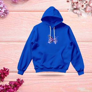 premium comfortable stylish (purple butterflies blue) ladies winter hoodie