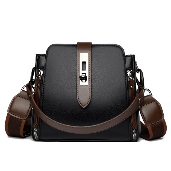high quality messenger bags for women luxury crossbody shoulder bags female(black)