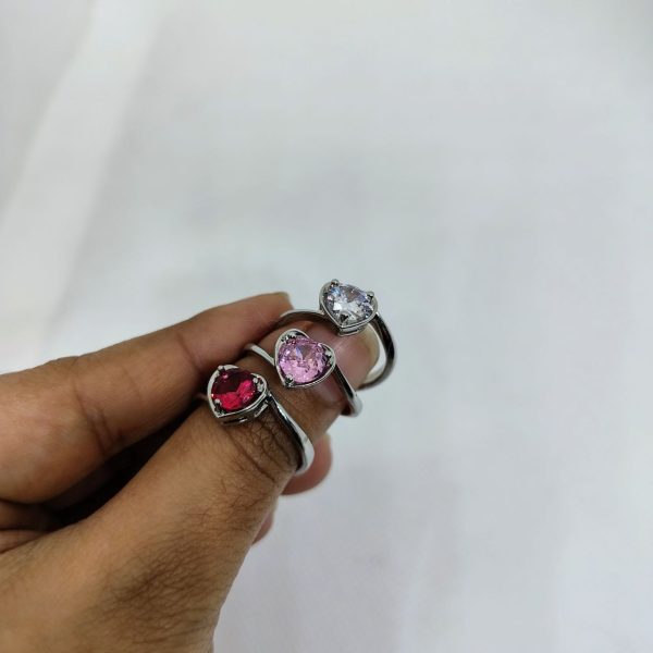 elegant pink tear drop ring
