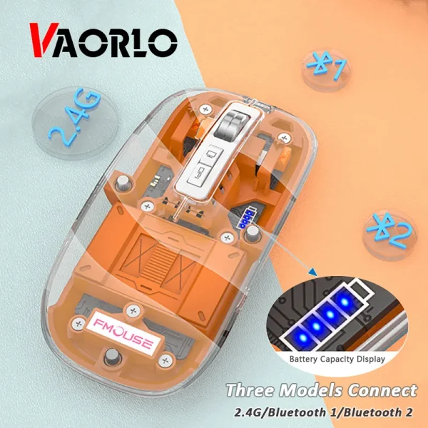 aptech 89m wireless transparent rechargeable mouse