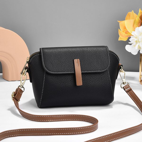 new pu leather single shoulder niche light luxury women's bag(black)