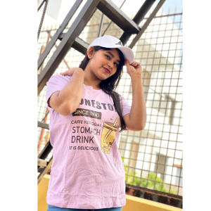 dtf printed ladies t shirt | half sleeve plain | regular fit ladies t shirt for women & girls |