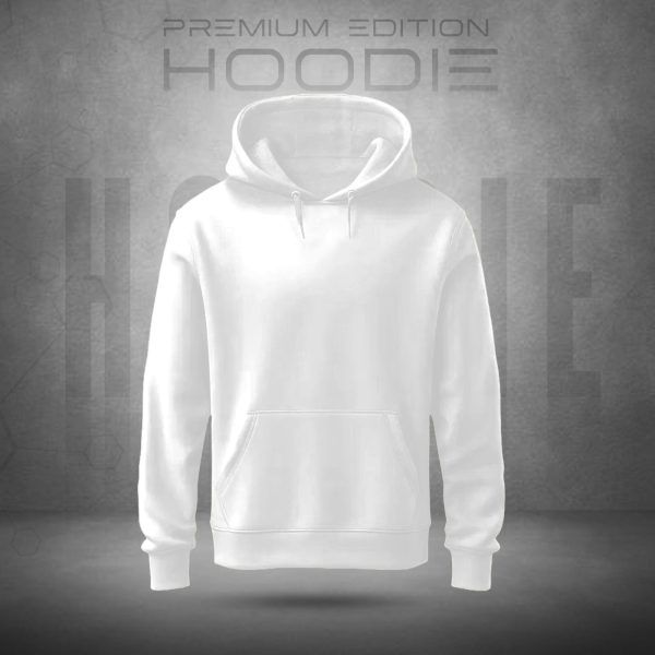 stylish premium quality solid color hoodie white