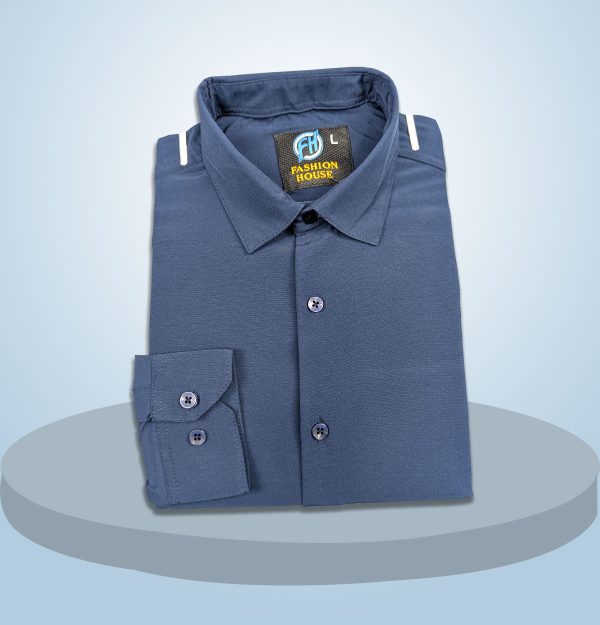 premium china micro stig shirt (formal / casual) (navy blue)