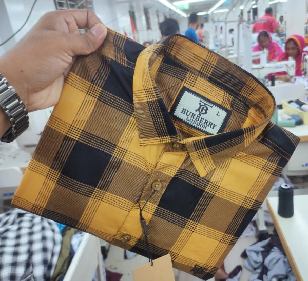 premium quality garments cotton full sleeve check shirt