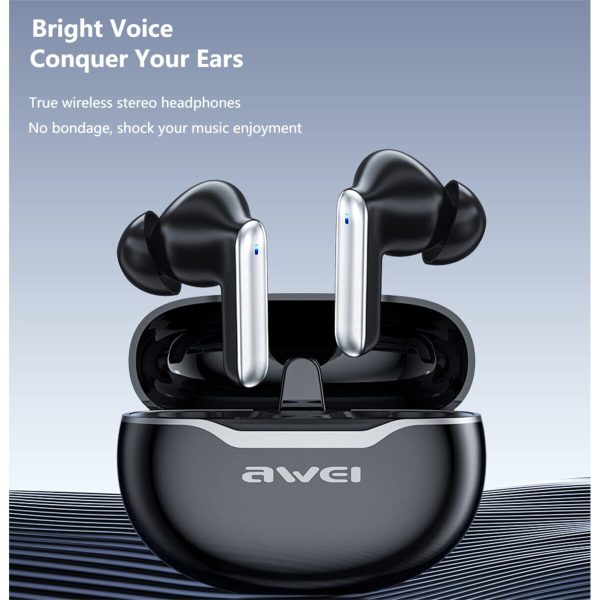 awei t50 wireless headphones bluetooth 5.3 earbuds with mic