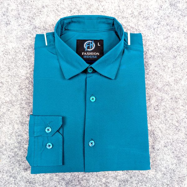 premium china micro stig shirt (formal / casual) (ocean blue)