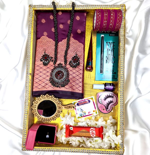 Premium Silk Katan Saree Combo Pack – Onion - Image 3