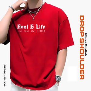 men's stylish drop shoulder red