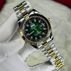 rolex quartz movement stainless steel analog watch for men