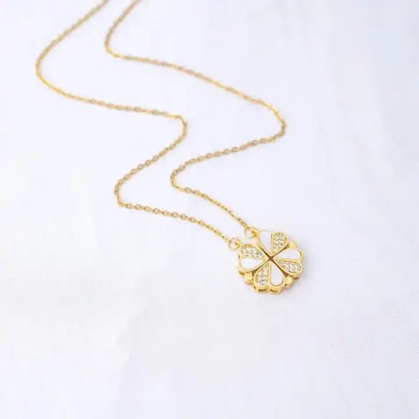 love heart magnetic pendant chain necklace