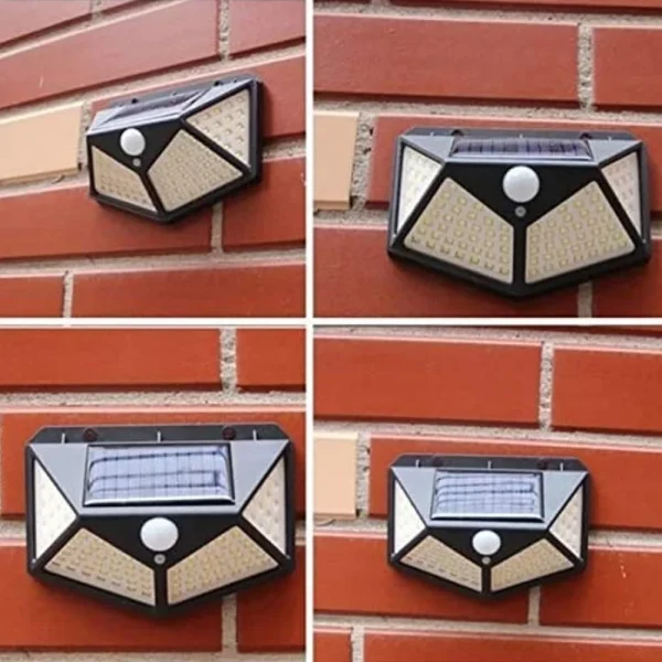 led bright outdoor solar lights with motion sensor solar powered wireless waterproof night spotlight