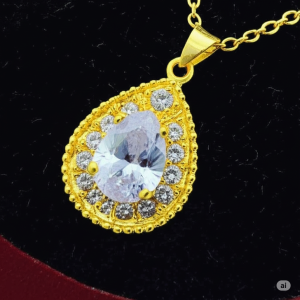 necklace with matching radiant crystal stud earrings.