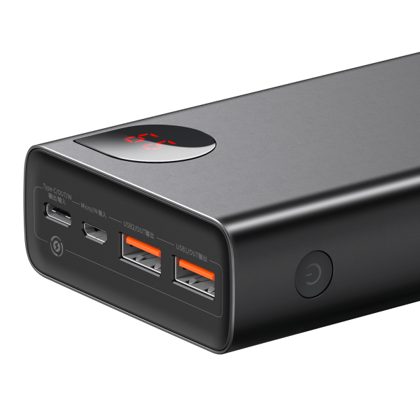 baseus adaman 20000mah 22.5w metal power bank with digital display – black
