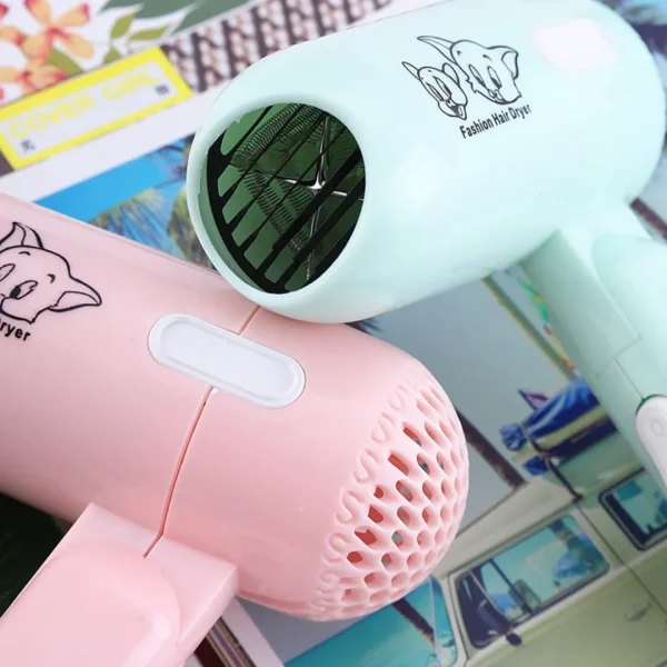 2024 cartoon fashion hair dryer for children/students/dormitories/travel portable foldable 2 speed home hair dryer