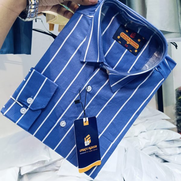men's long sleeve stripe / print shirt