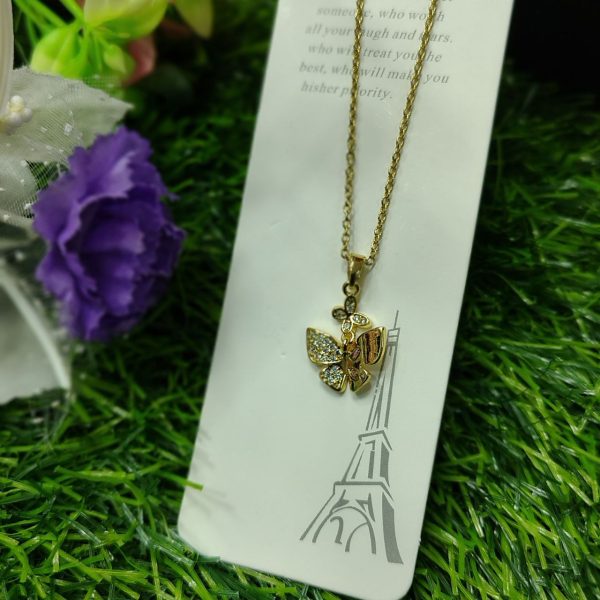 fantasy colorful acrylic butterfly pendant necklace for womens